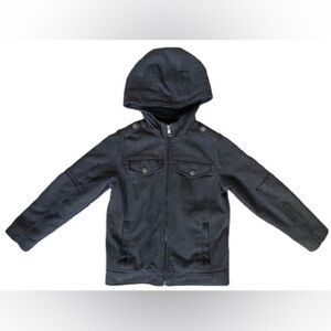 Like New Boys Urban Republic Hooded Wool Blend Jacket in Charcoal Gray. Size 7/8